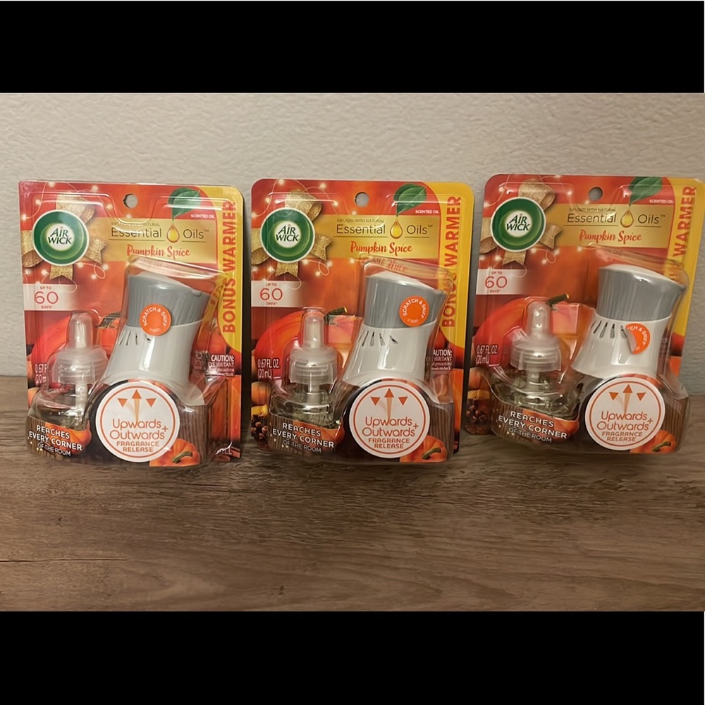 3 air wick plug in -pumpkin spice